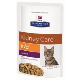 Пресервы Hill's PD Feline k/d Beef - для кошек для лечения почечной недостаточности с говядиной, 85 г (упаковка 12 штук)