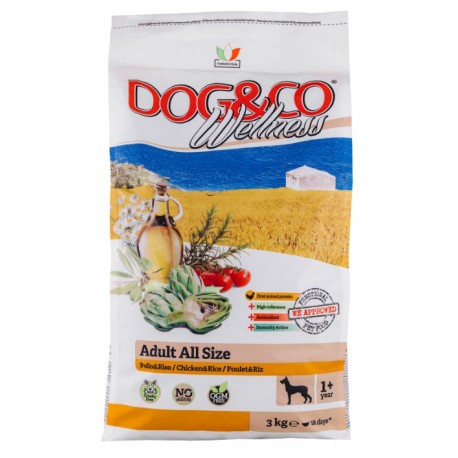 "Dog&сo" Adult All Size (Chicken & Rice) - корм для собак всех пород с курицей и рисом