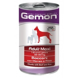 Gemon Dog Maxi Adult Beef and Rice - консервы для собак крупных пород с кусочками говядины и рисом, 1250г