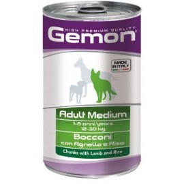 Gemon Dog Medium Adult Lamb and Rice - консервы для собак средних пород с кусочками ягненка и рисом, 1250г