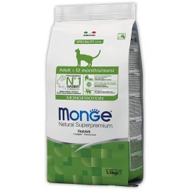 Monge Natural Superpremium Monoprotein Rabbit - сухой монобелковый корм для взрослых кошек с кроликом