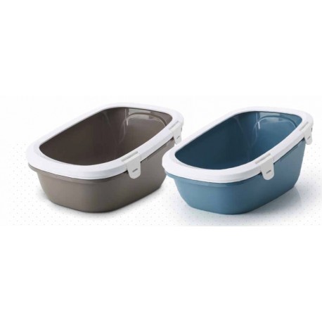 20540WBS Туалет "SAVIC" "Simba" для кошек, с ситом, 64х46х31см, белый/голубой, пластик